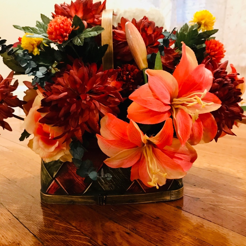 Home decor floral basket